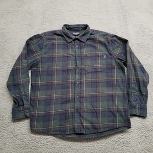 Eddie Bauer Shirt Mens XL Green Flannel Outdoors‎ Medium Weight Casual Campcore